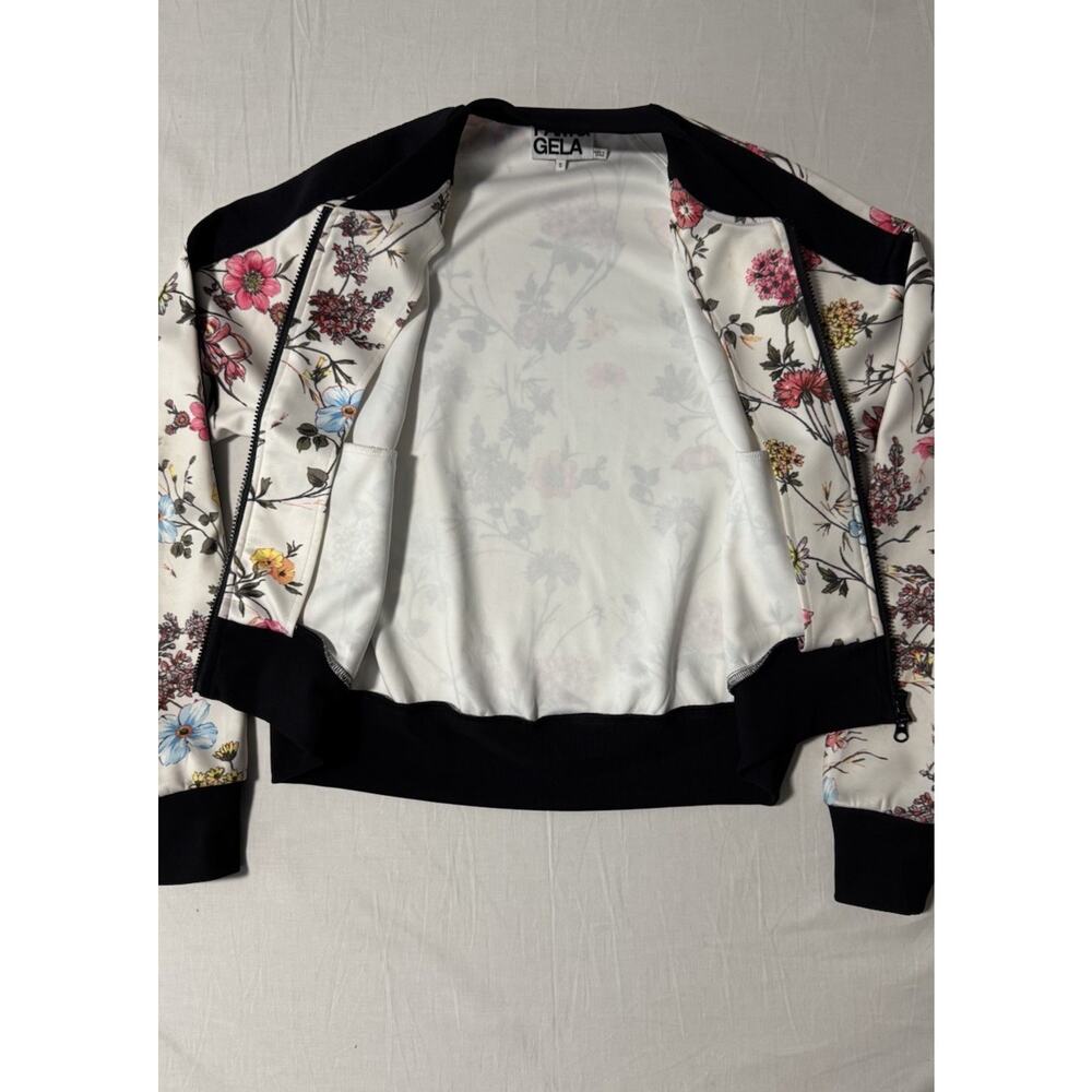 Pam & Gela Floral Print Bomber Jacket Zip Front Size Small - Picture 4 of 8